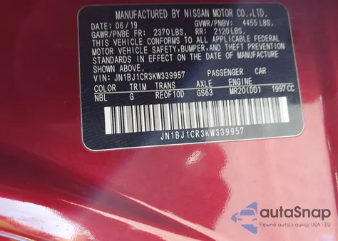 2019 Nissan Rogue Sport Sl z USA, uszkodzony, nr VIN JN1BJ1CR3KW339957